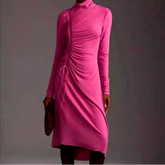 Daily Practice by Anthropologie Ruched Dress in Raspberry. Size M NWOT - Picture 5 of 14